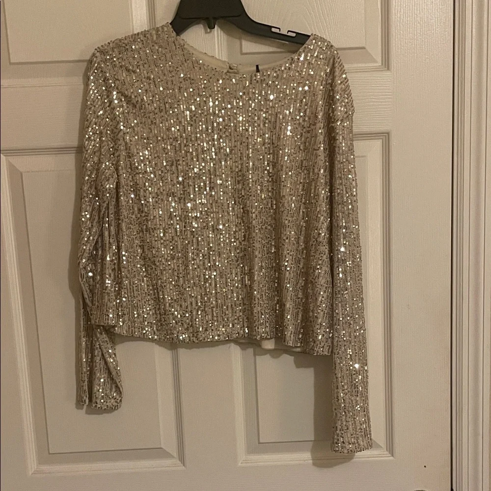 Sequin Jumpsuit in Gold - Picture 2 of 4
